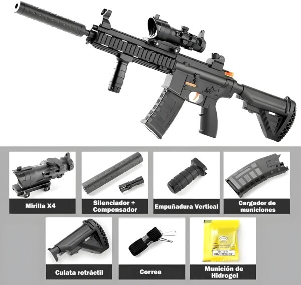 M416 RIFLE DE HIDROGEL PREMIUM BLACK - Imagen 2